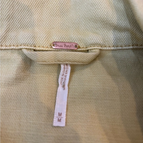 Free People Rumors Denim Jacket in Light Yellow - Picture 2 of 5